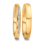 Partnerring 750/18 K Gelbgold Diamant 0.132 ct, 13 Steine, tw-vsi