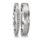 Partnerring 950 Platin Diamant 0.075 ct, 10 Steine, w-si