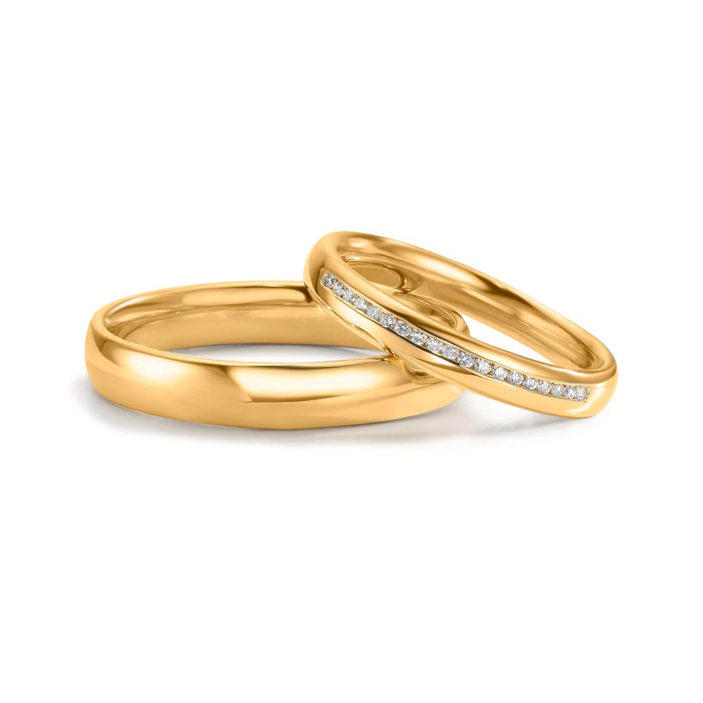 Partnerring 750/18 K Gelbgold Diamanten 0.095 ct, w-si