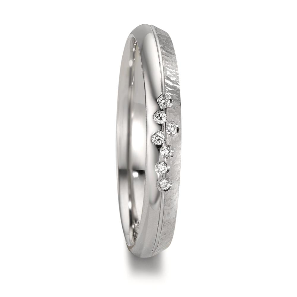 Partnerring 950 Platin Diamant 0.035 ct, 7 Steine, w-si