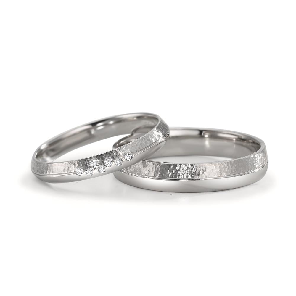 Partnerring 950 Platin Diamant 0.035 ct, 7 Steine, w-si