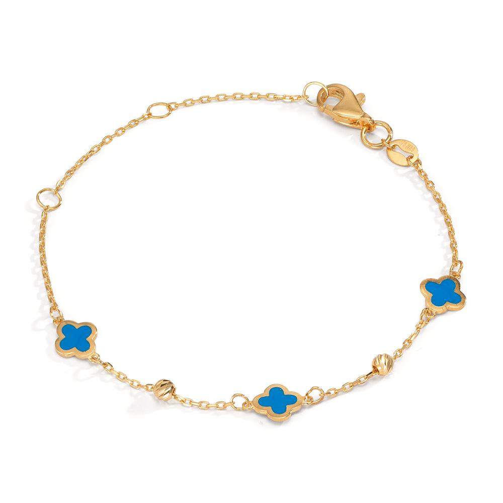 Armband 375/9 K Gelbgold lackiert Blume 12-16 cm verstellbar