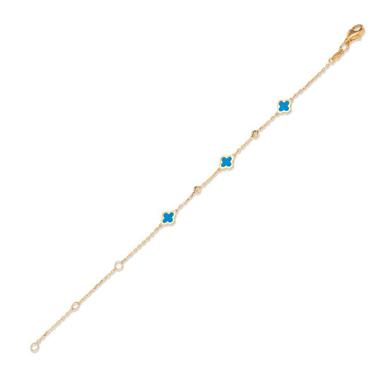 Armband 375/9 K Gelbgold lackiert Blume 12-16 cm verstellbar