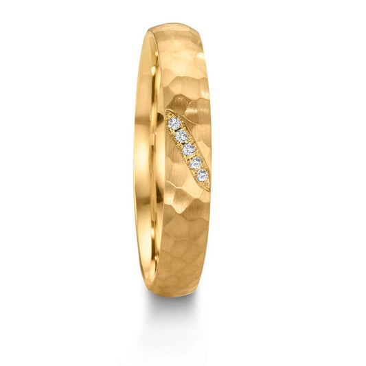 Partnerring 750/18 K Gelbgold Diamant 0.02 ct, 4 Steine, w-si
