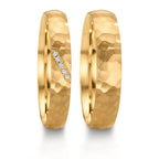 Partnerring 750/18 K Gelbgold Diamant 0.02 ct, 4 Steine, w-si