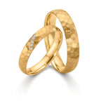 Partnerring 750/18 K Gelbgold Diamant 0.02 ct, 4 Steine, w-si