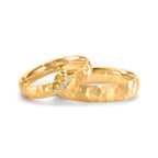 Partnerring 750/18 K Gelbgold Diamant 0.02 ct, 4 Steine, w-si