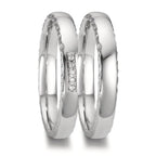 Partnerring 950 Platin Diamant 0.02 ct, 5 Steine, w-si
