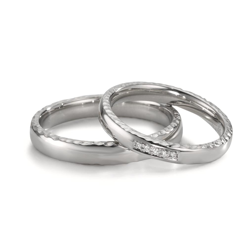 Partnerring 950 Platin Diamant 0.02 ct, 5 Steine, w-si