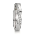 Partnerring 750/18 K Weissgold Diamant 0.097 ct, 11 Steine, w-si