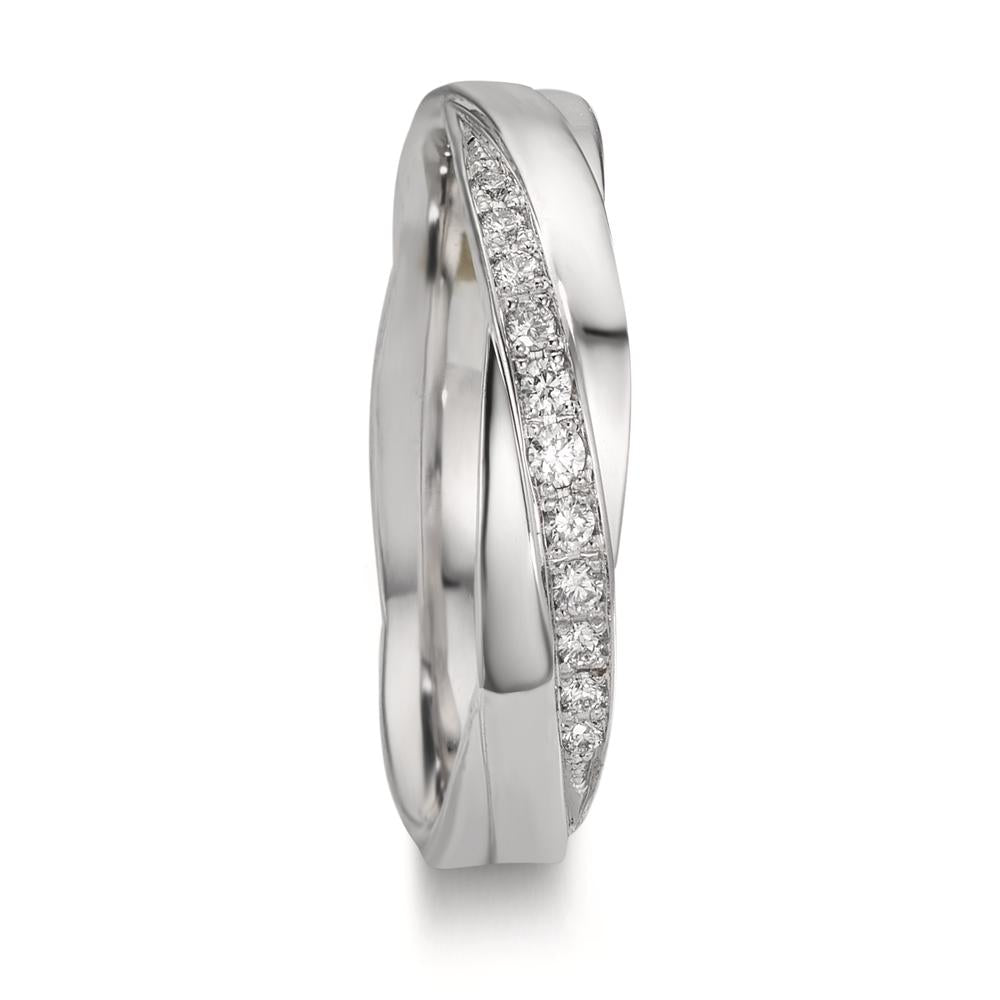 Partnerring 750/18 K Weissgold Diamant 0.097 ct, 11 Steine, w-si