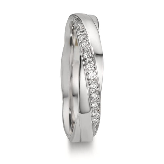 Partnerring 750/18 K Weissgold Diamant 0.097 ct, 11 Steine, w-si