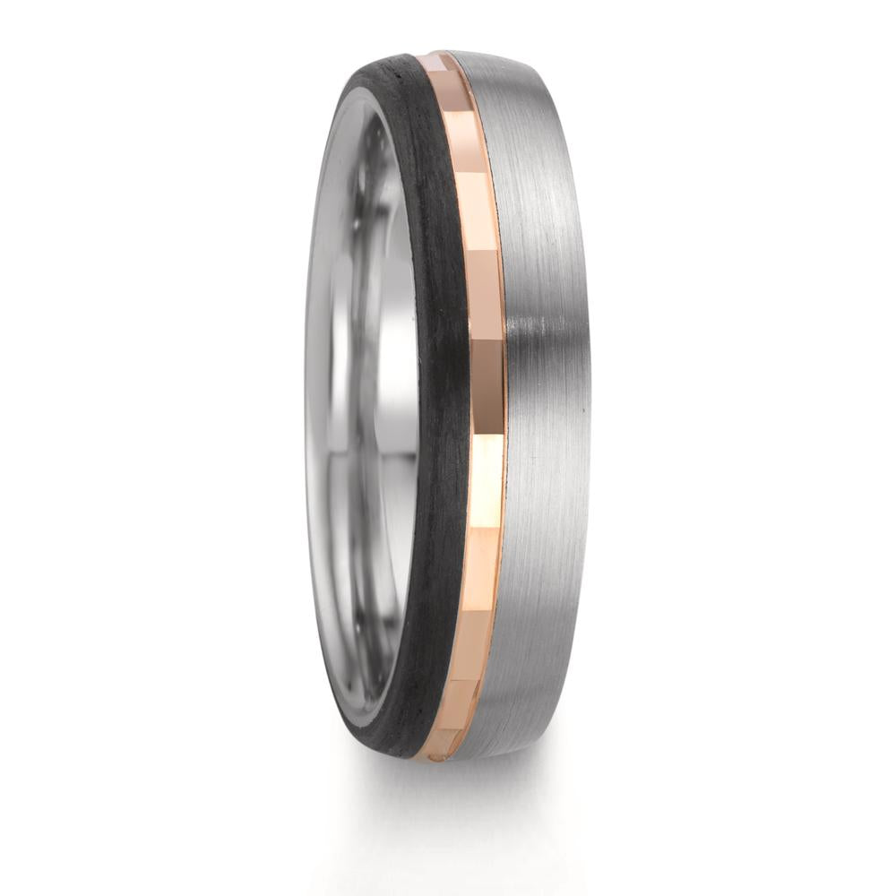 Partnerring Edelstahl, 375/9 K Rotgold