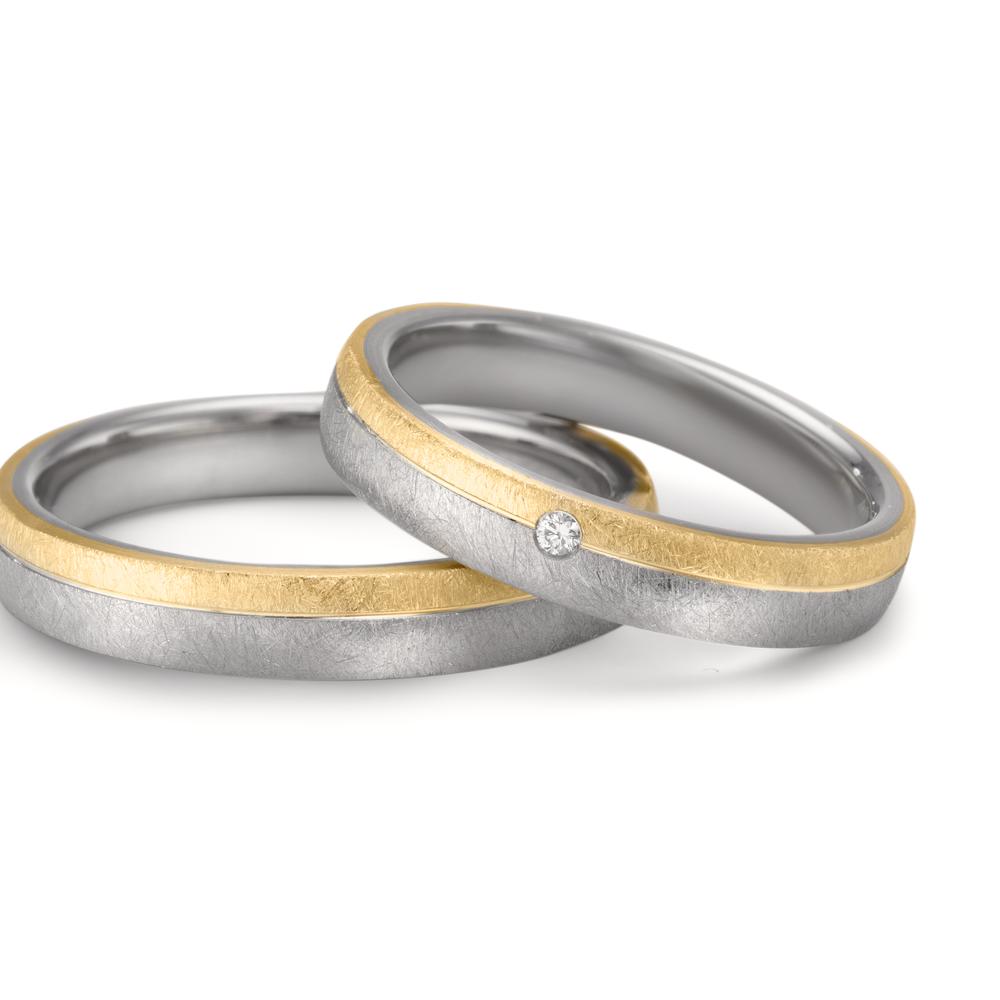 Partnerring Edelstahl, 375/9 K Gelbgold