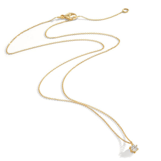 Collier 750/18 K Gelbgold Diamant 0.15 ct, w-si 42-45 cm verstellbar