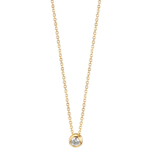Collier 750/18 K Gelbgold Diamant 0.05 ct, w-si 42-45 cm verstellbar
