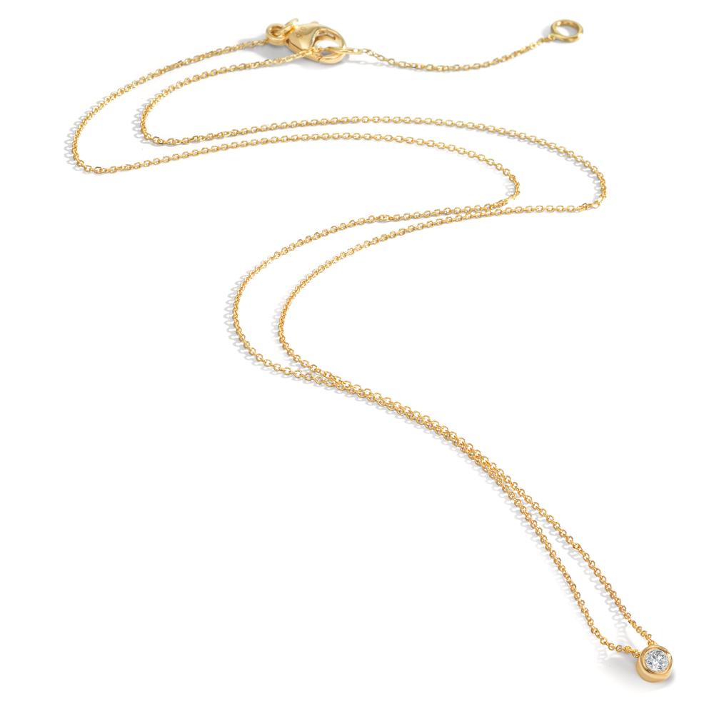 Collier 750/18 K Gelbgold Diamant 0.05 ct, w-si 42-45 cm verstellbar