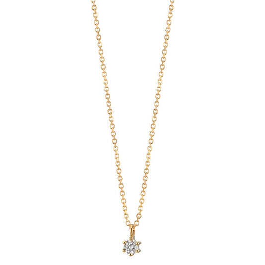 Collier 750/18 K Gelbgold Diamant 0.05 ct, w-si 42-45 cm verstellbar