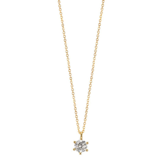 Collier 750/18 K Gelbgold Diamant 0.25 ct, w-si 42-45 cm verstellbar