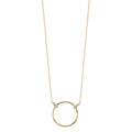 Collier 375/9 K Gelbgold, 375/9 K Weissgold Zirkonia 6 Steine 42-45 cm verstellbar Ø14 mm