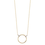 Collier 375/9 K Gelbgold, 375/9 K Weissgold Zirkonia 6 Steine 42-45 cm verstellbar Ø14 mm
