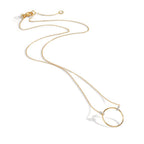 Collier 375/9 K Gelbgold, 375/9 K Weissgold Zirkonia 6 Steine 42-45 cm verstellbar Ø14 mm