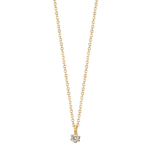 Collier 750/18 K Gelbgold Diamant 0.03 ct, w-si 42-45 cm verstellbar