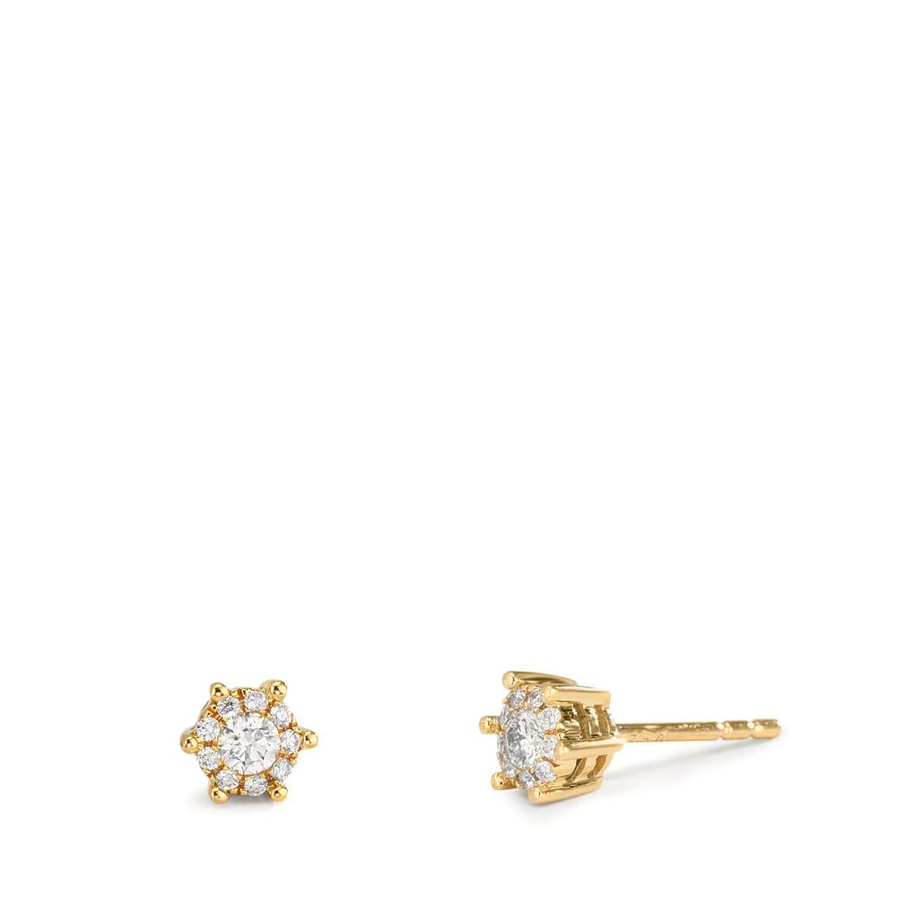 Ohrstecker 750/18 K Gelbgold Diamant 0.17 ct, 2 Steine, w-si Ø4.5 mm