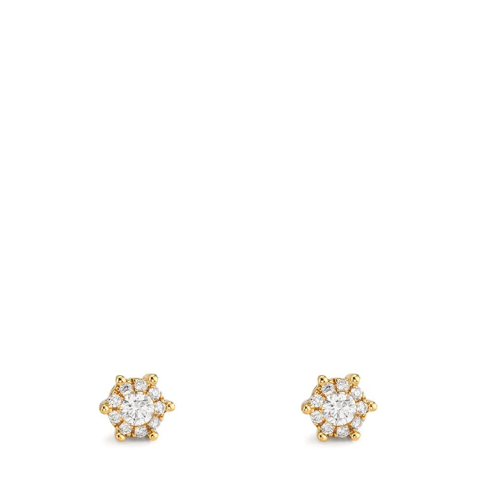 Ohrstecker 750/18 K Gelbgold Diamant 0.17 ct, 2 Steine, w-si Ø4.5 mm