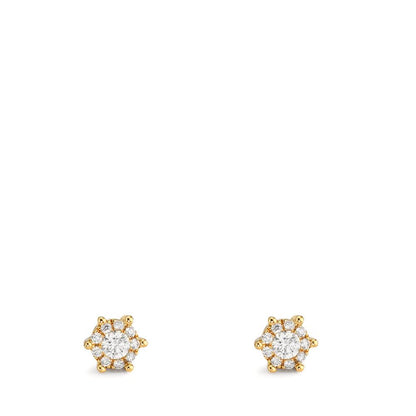Ohrstecker 750/18 K Gelbgold Diamant 0.17 ct, 2 Steine, w-si Ø4.5 mm