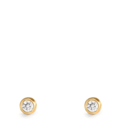 Ohrstecker 750/18 K Gelbgold Diamant 0.10 ct, 2 Steine, w-si Ø3.5 mm