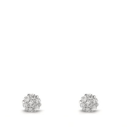 Ohrstecker 750/18 K Weissgold Diamant 0.112 ct, 14 Steine, w-si Ø4 mm