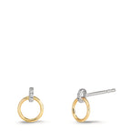 Ohrstecker 375/9 K Gelbgold, 375/9 K Weissgold Zirkonia 6 Steine