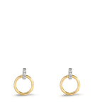 Ohrstecker 375/9 K Gelbgold, 375/9 K Weissgold Zirkonia 6 Steine