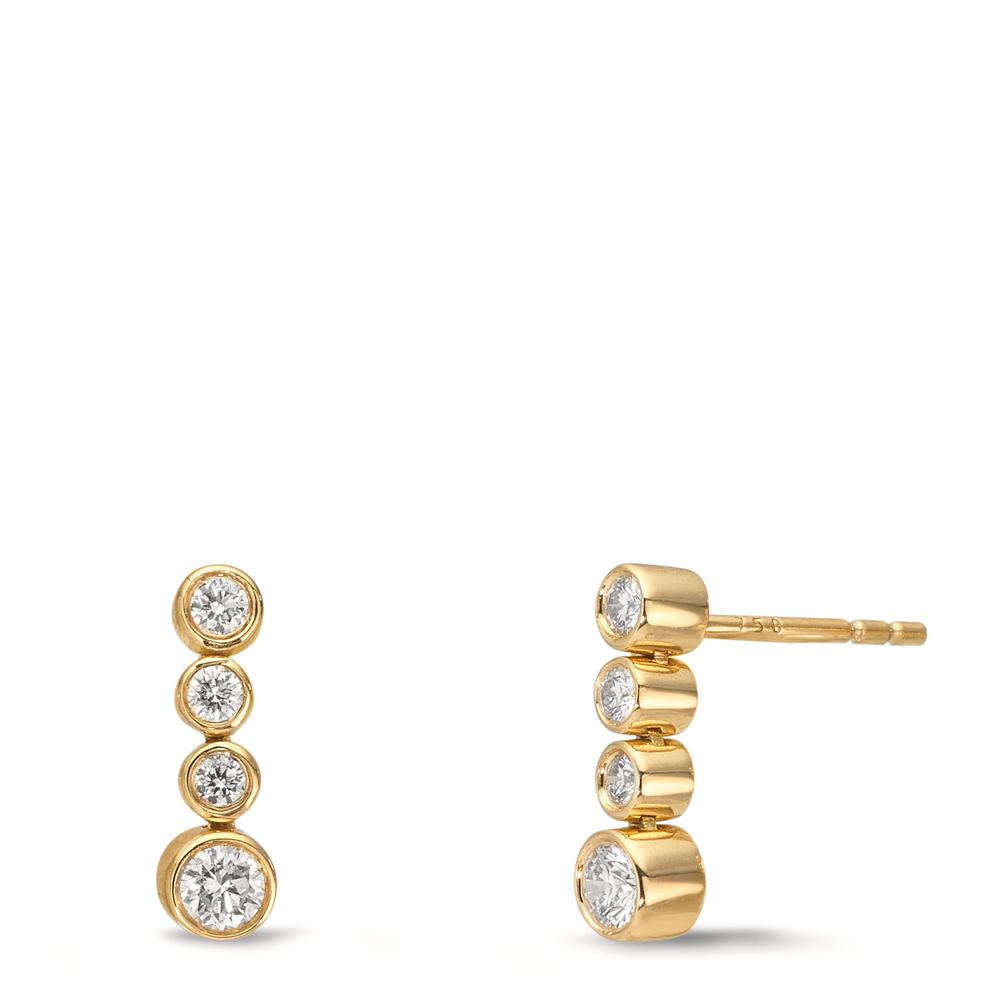 Ohrhänger 750/18 K Gelbgold Diamant 0.27 ct, 8 Steine, w-si