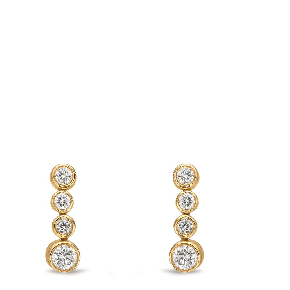 Ohrhänger 750/18 K Gelbgold Diamant 0.27 ct, 8 Steine, w-si