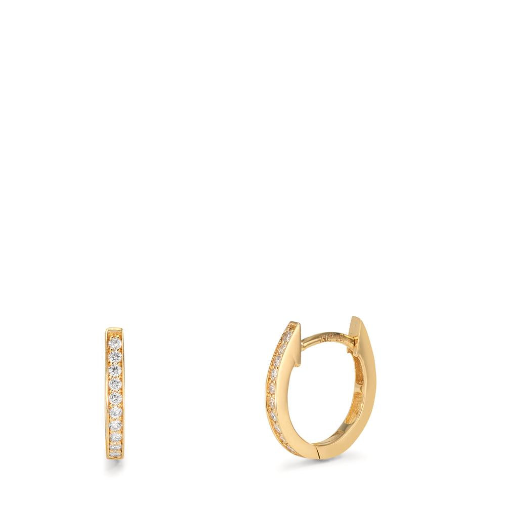 Klappcreolen 750/18 K Gelbgold Diamant 0.10 ct, 20 Steine, w-si