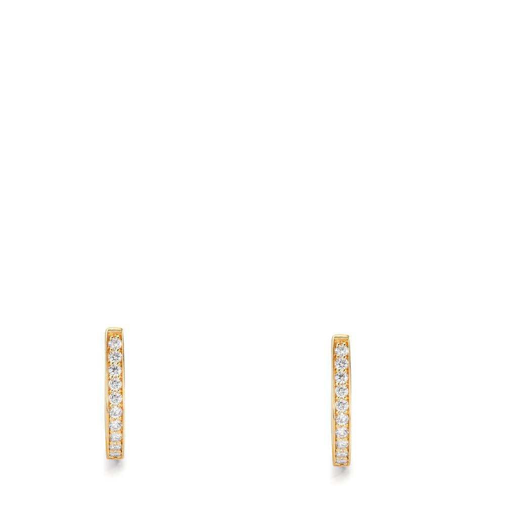 Klappcreolen 750/18 K Gelbgold Diamant 0.10 ct, 20 Steine, w-si