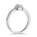 Fingerring 750/18 K Weissgold Diamanten 0.37 ct, w-si