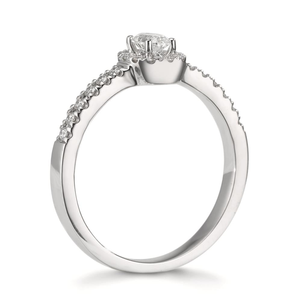 Fingerring 750/18 K Weissgold Diamanten 0.37 ct, w-si