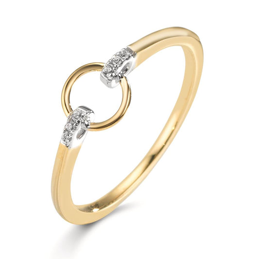 Fingerring 375/9 K Gelbgold Zirkonia 6 Steine