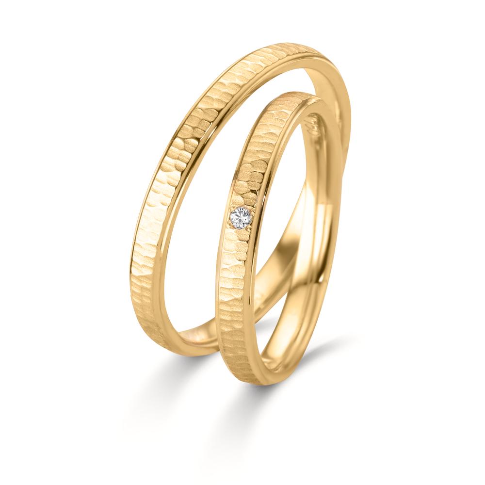 Partnerring 750/18 K Gelbgold Diamant 0.014 ct, w-si