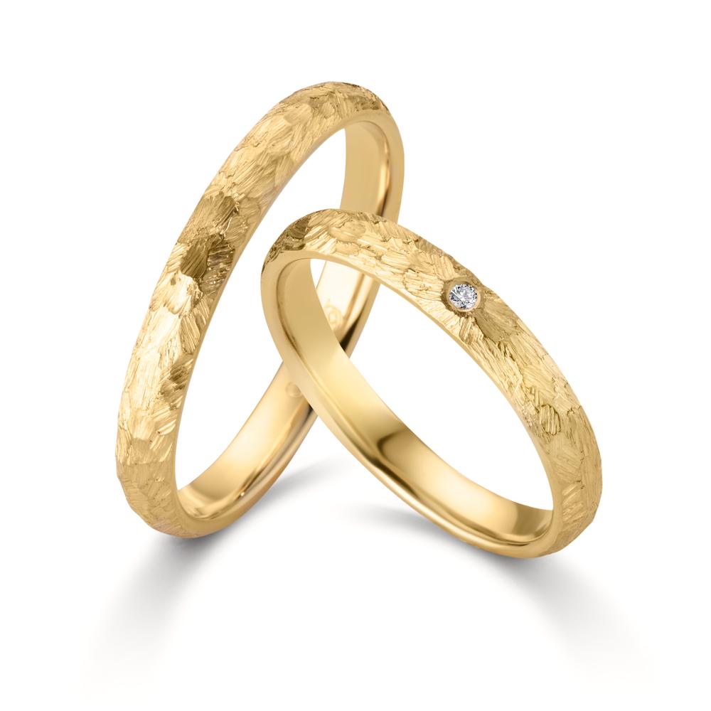 Partnerring 750/18 K Gelbgold Diamant 0.014 ct, w-si