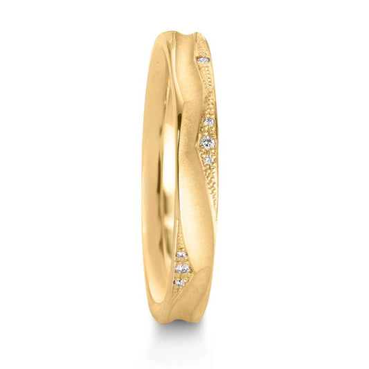 Partnerring 750/18 K Gelbgold Diamant 0.033 ct, 12 Steine, w-vsi