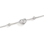 Armband 750/18 K Weissgold Zirkonia 2 Steine Herz verstellbar