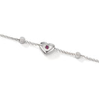 Armband 750/18 K Weissgold Zirkonia 2 Steine Herz verstellbar