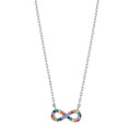 Collier Silber Zirkonia bunt rhodiniert Infinity 42-45 cm verstellbar