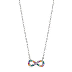 Collier Silber Zirkonia bunt rhodiniert Infinity 42-45 cm verstellbar
