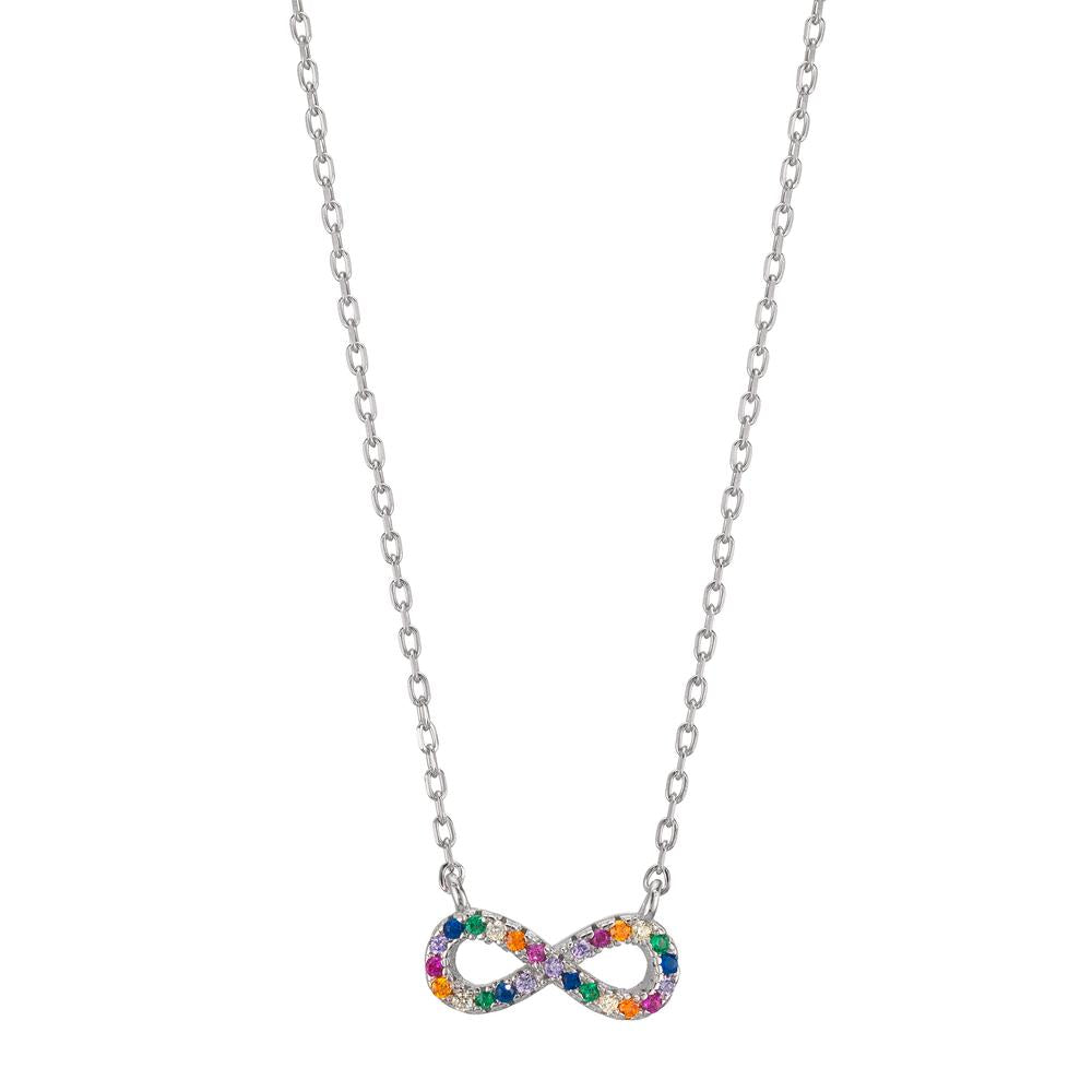 Collier Silber Zirkonia bunt rhodiniert Infinity 42-45 cm verstellbar