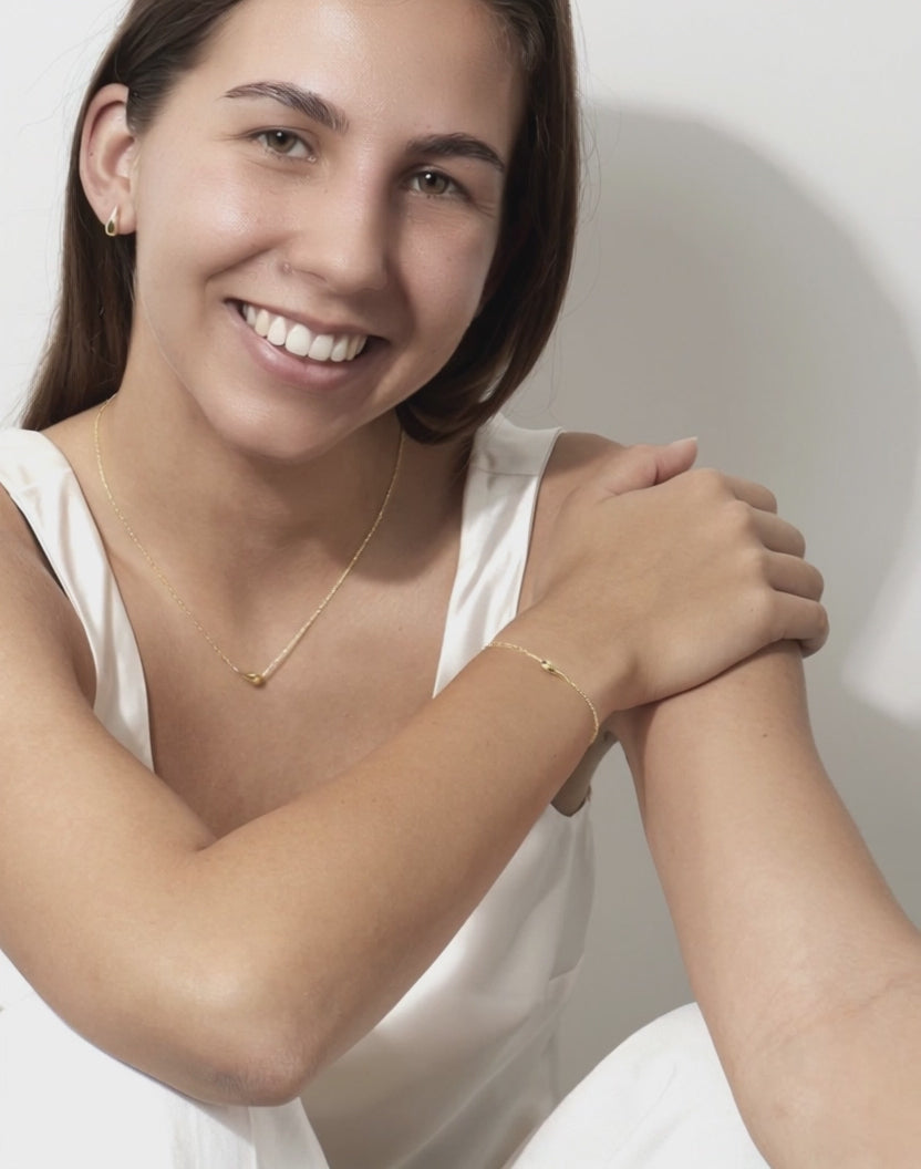Armband Silber gelb vergoldet Tropfen verstellbar